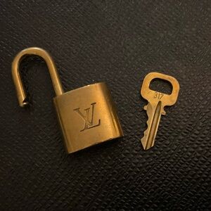Louis Vuitton Vintage Solid Brass Padlock & Matching Key #317 — Made in France